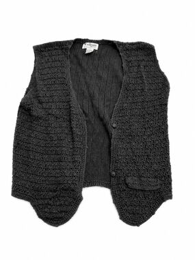 Exclusive Black Crochet Knit Vest